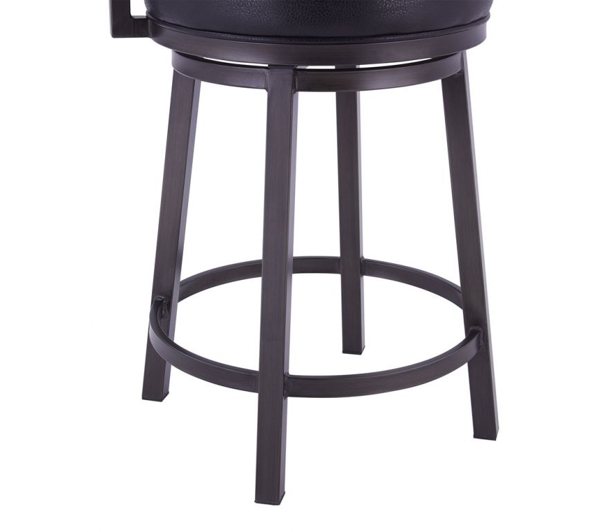 Ronaldo Swivel Bar Stool With Mineral, Round Metal Swivel Bar Stools With Backless Black